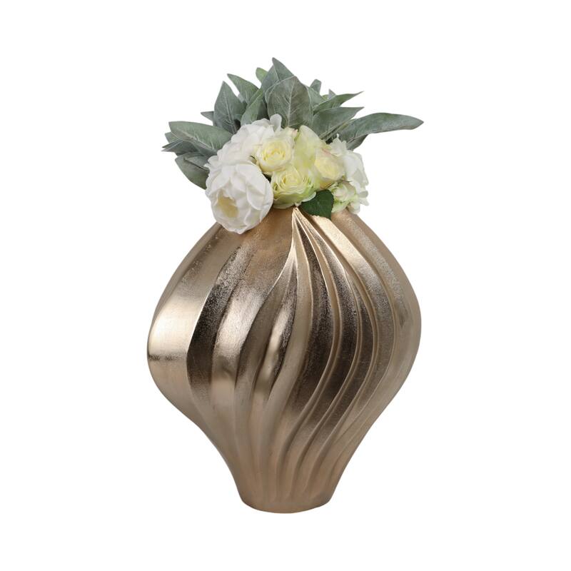 Aluminum Vase Twisted Sculptural Handcrafted Curved Contoured Shape