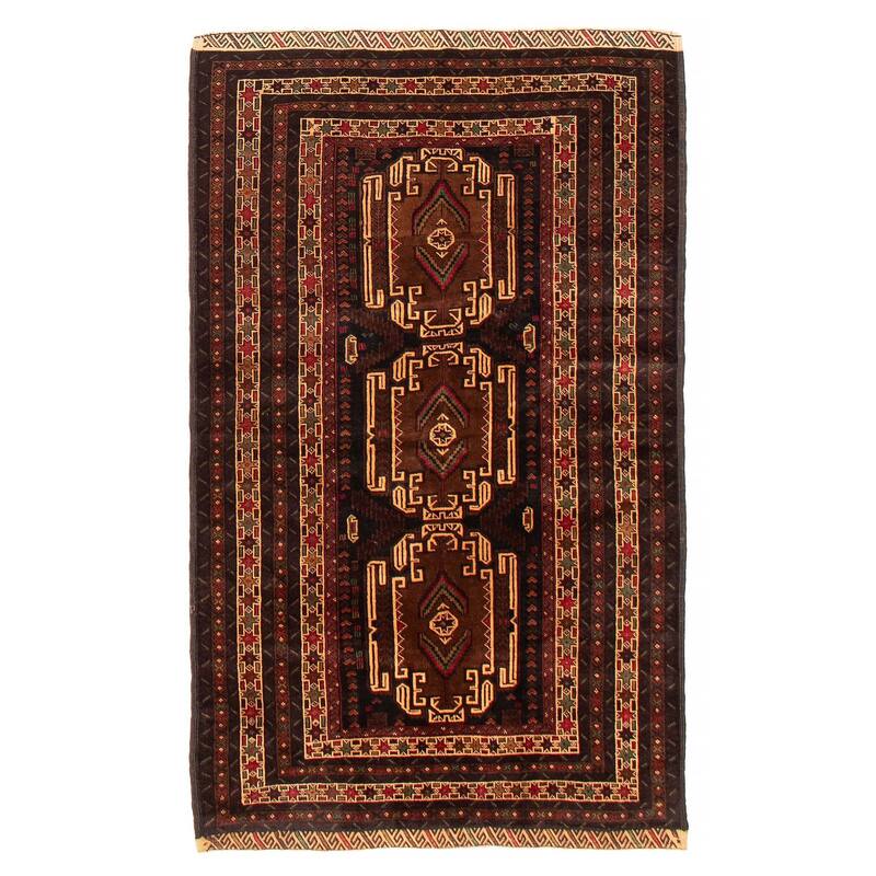 Teimani Brown Rug 3'9" x 6'7" - 3'9 x 6'7 - Brown - 3'9 x 6'7
