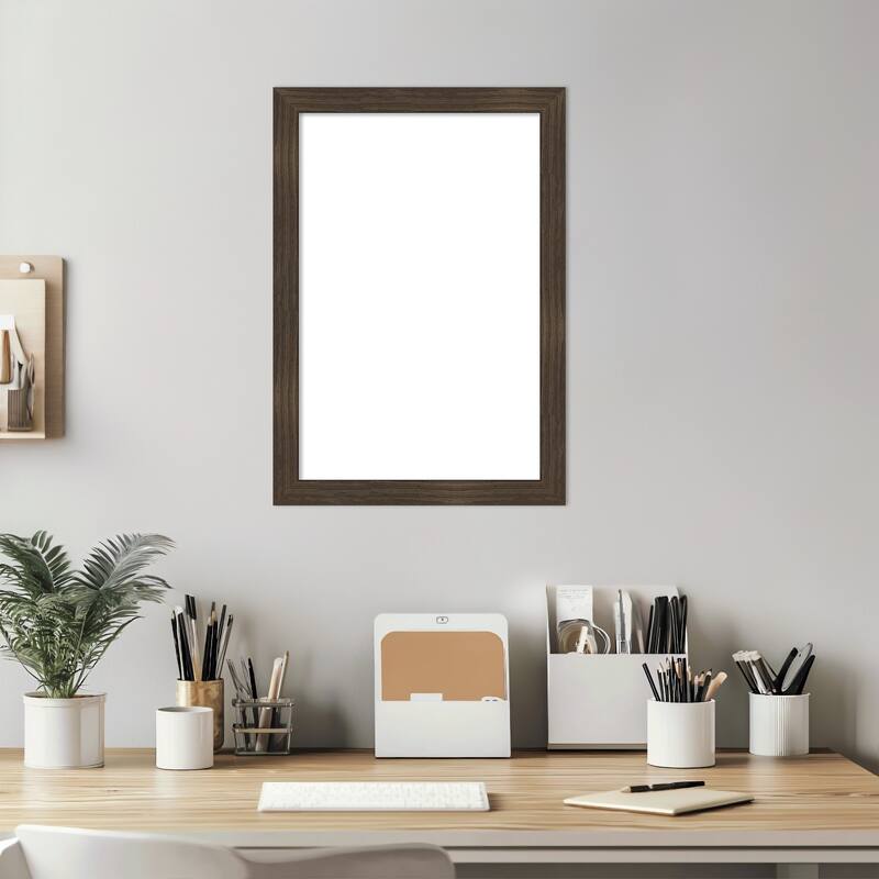 Amanti Art Woodgrain Stripe Blonde Framed Dry Erase Magnetic Board