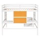 preview thumbnail 34 of 52, Wooden Loft Bed with Desk, Writing Board and 2 Drawers Cabinet