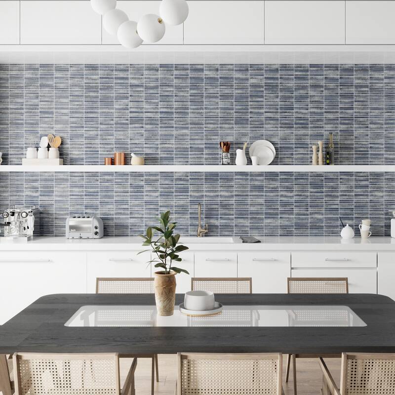 Merola Tile Rubik Azul 5-7/8" x 11-3/4" Ceramic Wall Tile - Case (22 Tiles)