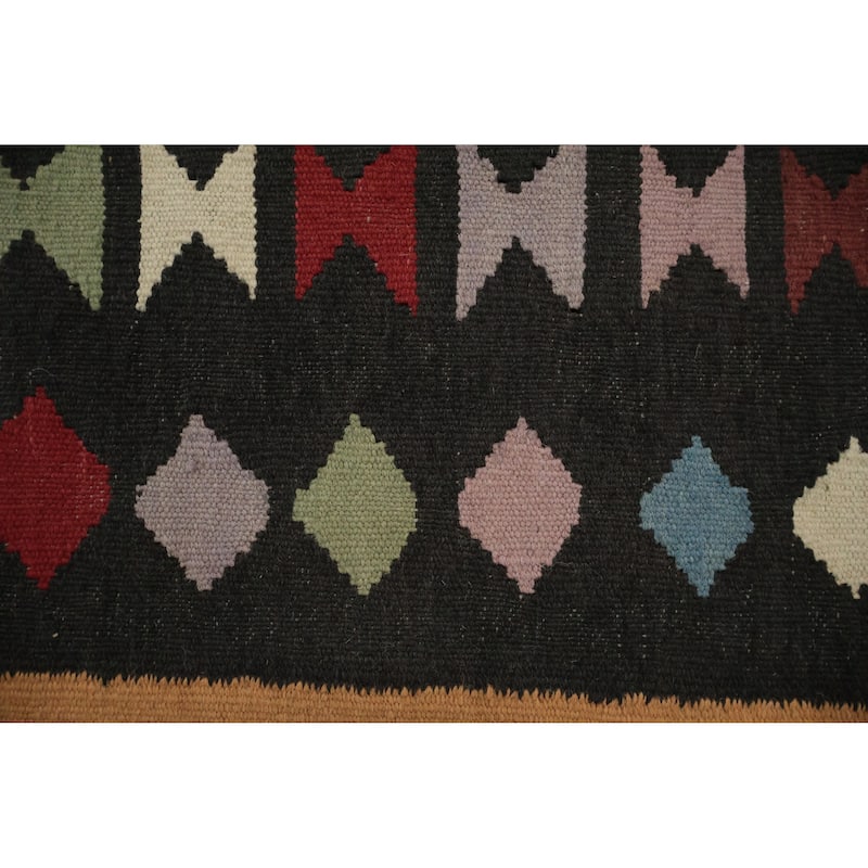 Hand Woven Oriental 100% Wool Carpet Southwestern Tribal Multi-Colored Kilim Area Rug - 10' 4'' X 8' 2''