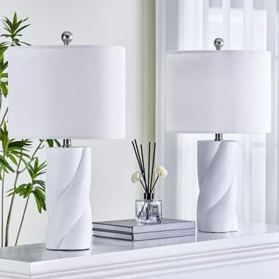 24" Modern Ceramic Table Lamp Set