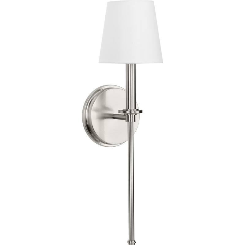 Elara Collection One-Light New Traditional Brushed Nickel Wall Light - 5.75 in x 4.37 in x 16.62 in