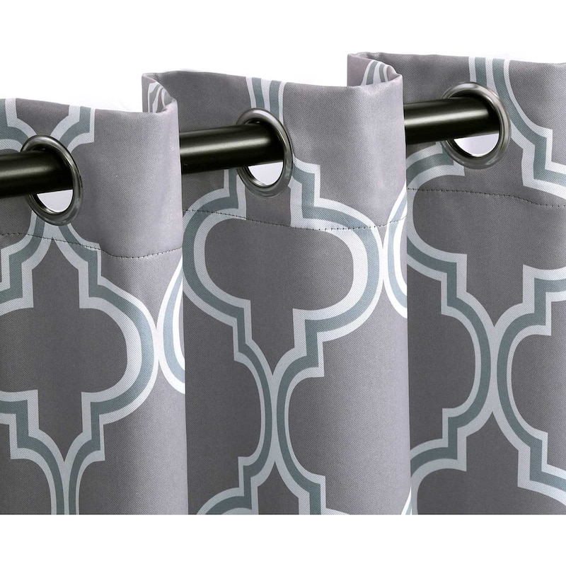 Superior Bohemian Trellis Room Darkening Grommet Curtain Panel - (Set of 2)