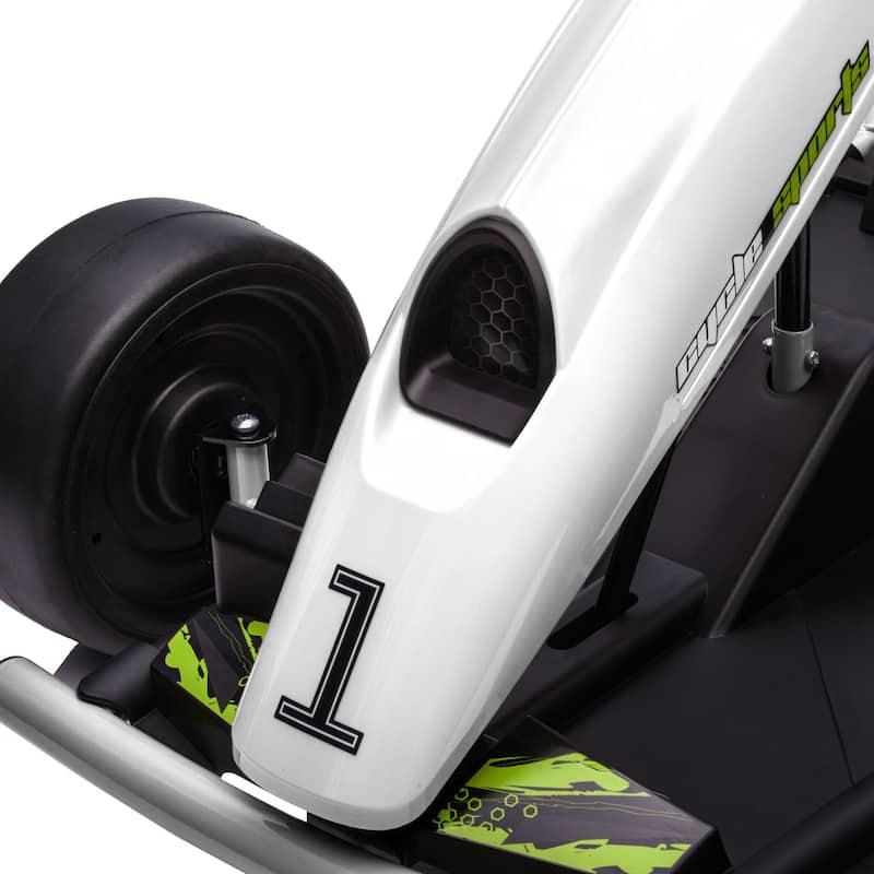 Aosom 24V 8.1 MPH Electric Go Kart, Drifting Car Battery Powered Ride on Toy Outdoor with Slow Start, Music, Horn Honking