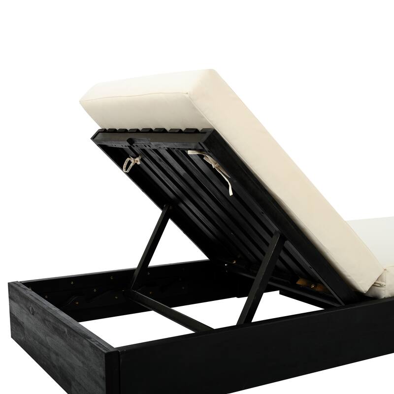 Christopher Knight Home - IAN Modern Outdoor Acacia Wood Adjustable Chaise Lounge with Side Table