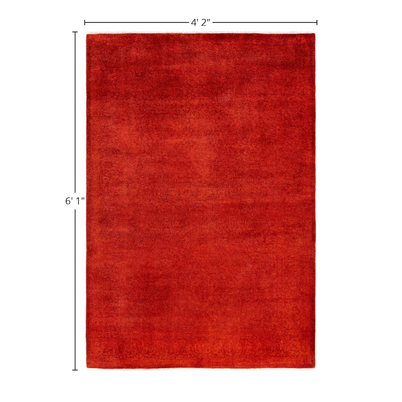 Overdyed One-of-a-Kind Hand-Knotted Area Rug - Pink - 4' 2" x 6' 1"