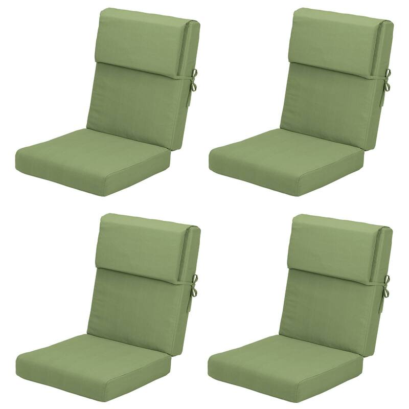 Aoodor Patio High Back Chair Cushions Set of 4, 46x21x4 Inches(Only Cushions) - Green