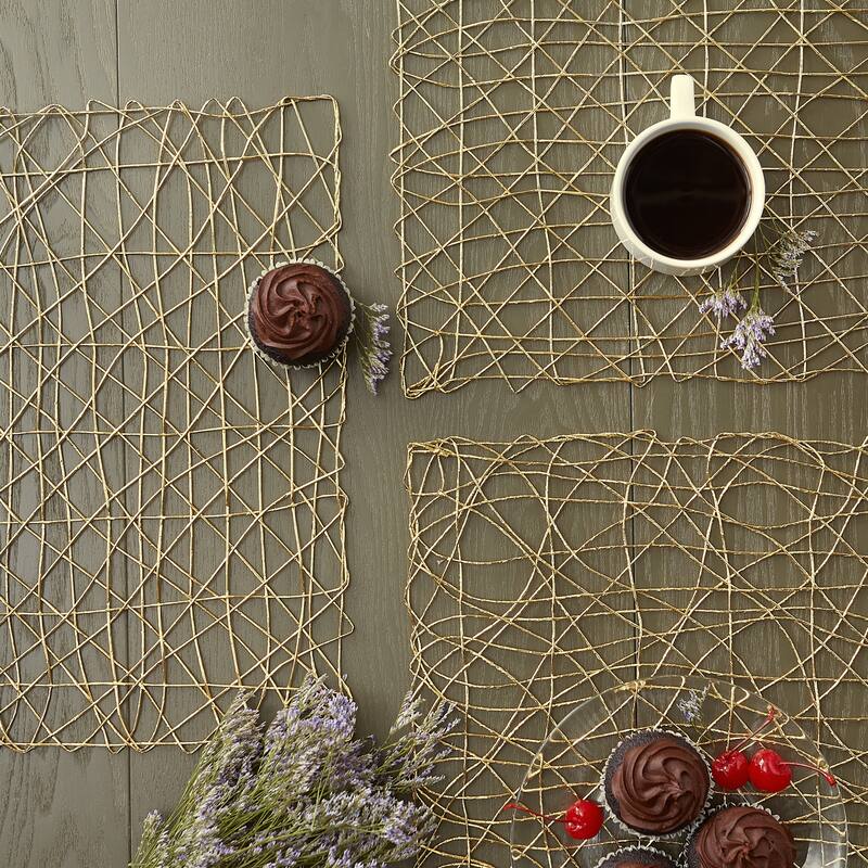 Design Imports Woven Paper Kitchen Placemat Set (Set of 6)
