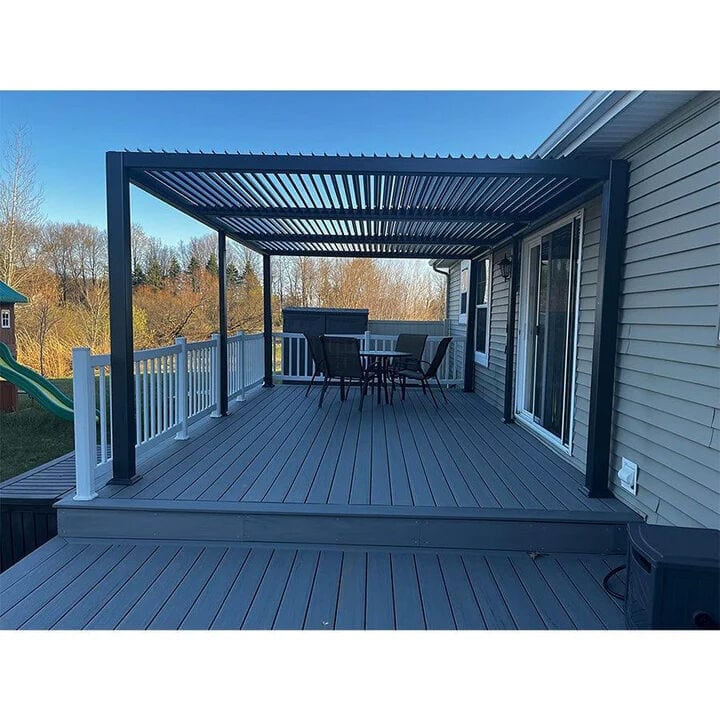 PURPLE LEAF Outdoor Louvered Pergola with Adjustable Metal Roof for Patio Pergola