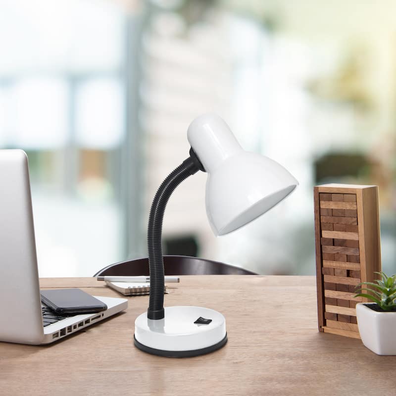 14.25" Metal Desk Task Lamp and Bowl Shade with Gooseneck