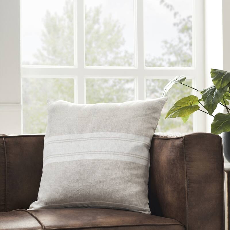 Raelyn Throw Pillow - 22" - Beige and White
