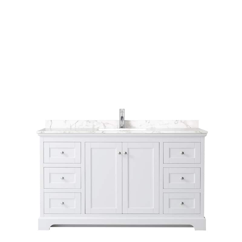 Avery 60 Inch Single Vanity, Cultured Marble Top