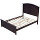 preview thumbnail 11 of 30, Farmhouse Wooden Platform Full Size Bed With Curl Design Headboard And Footboard For Teenager, Espresso