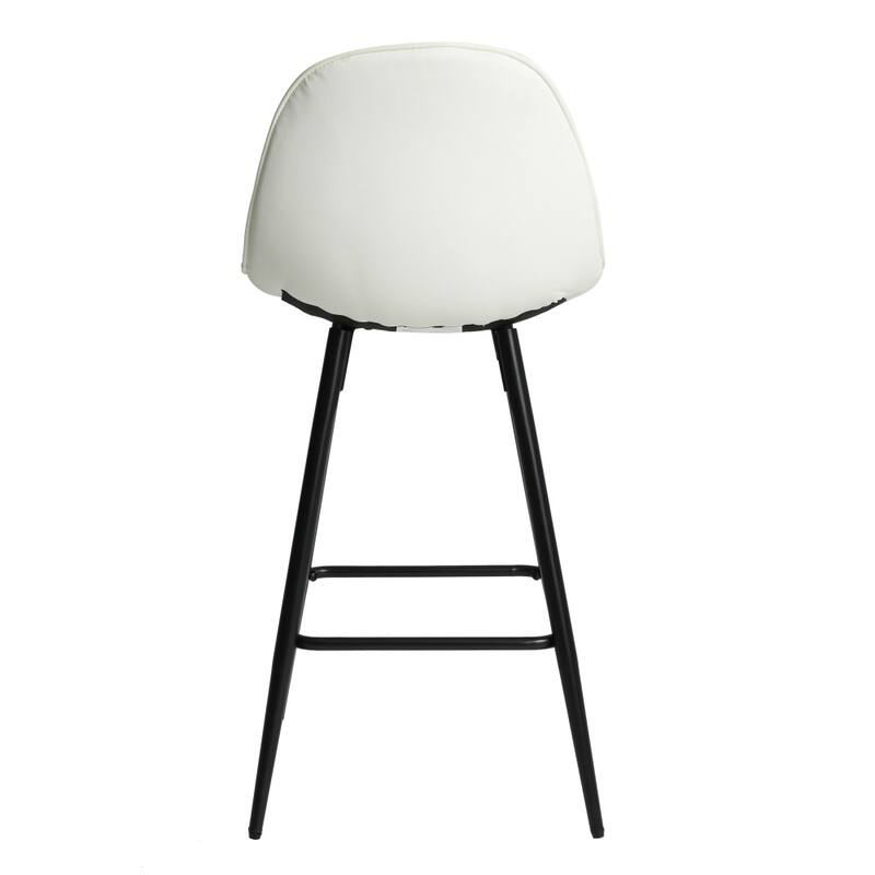 2-Pieces Metal Counter Height Barstools with Back and Footrest