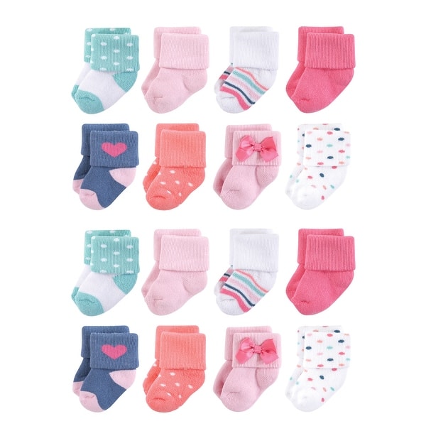 slide 1 of 1, Little Treasure Cotton Rich Terry Socks 16-Pack, Confetti 0-6 Months - Confetti