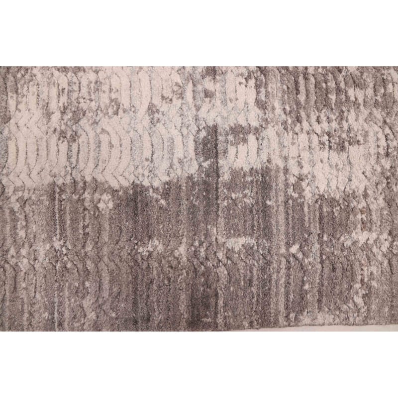 ECARPETGALLERY Hand Loomed Elysian Dark Grey Wool Rug - 2'6 x 13'9