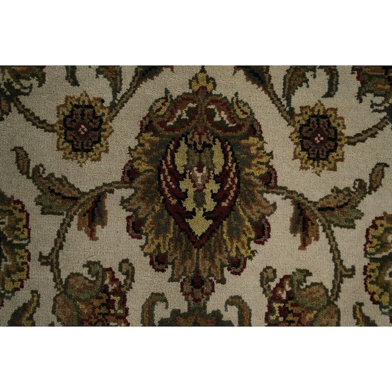 Hand Knotted Oriental 100% Wool Carpet Traditional All-Over Beige & Ivories Agra Runner Rug - 9' 6'' X 2' 6''