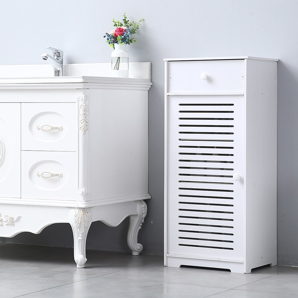 Shop Three Compartments Bathroom Storage Cabinet With Drawer Door Overstock 31118303