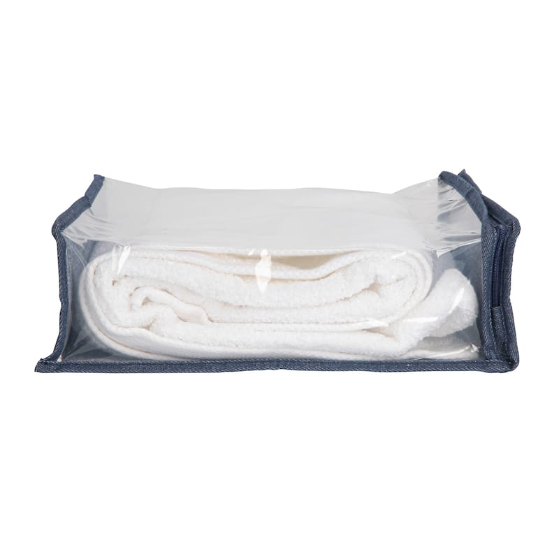 Household Essentials Under Bed Zippered Sweater Storage Bags with Clear Vision Panel - 16.0"L x 13.3"W x 4.0"H