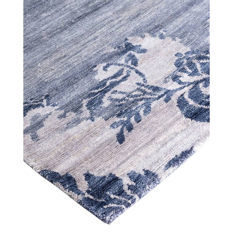Modern One-of-a-Kind Hand-Knotted Area Rug, Blue - 9' 2" x 12' 4"