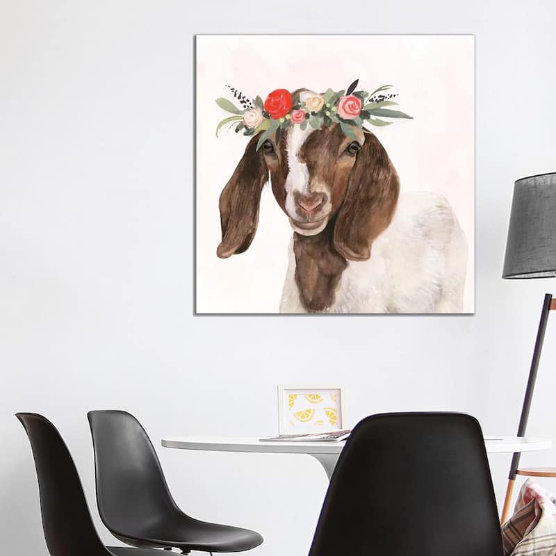 iCanvas "Garden Goat II" by Victoria Borges Canvas Print - 37x37x1.5