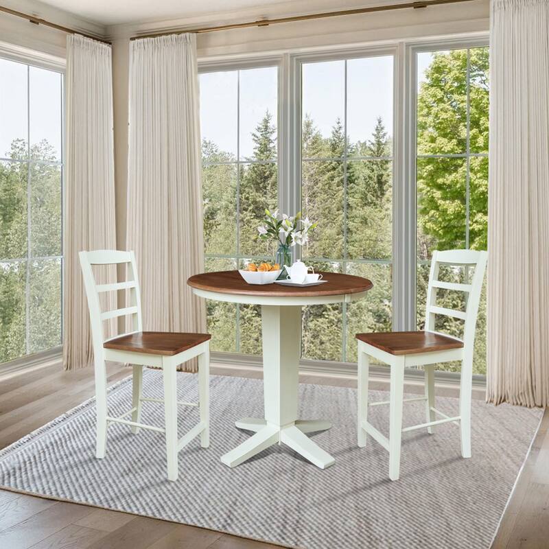 36" Round Extension Table with Counter Height Stools