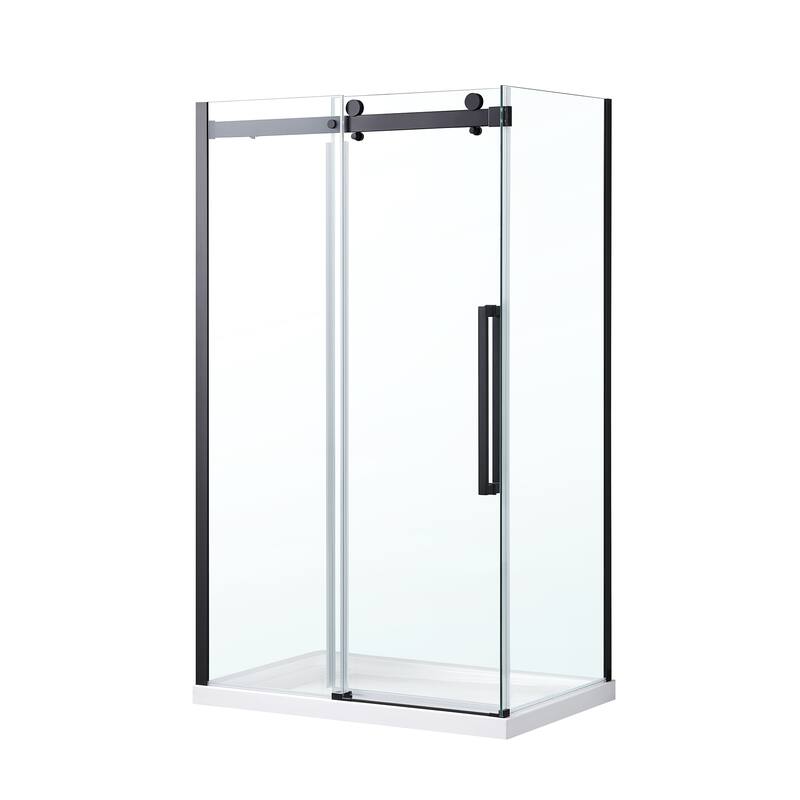 Bel Soft Close 3-Piece Base/Door Rectangular Corner Shower Kit (Left or Right Drain)
