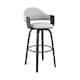 Daxton Mid-Century Swivel Bar Stool, Upholstered Counter Height Chair with Bentwood Legs