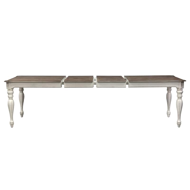 Magnolia Manor Antique White Weathered Bark Rectangular Leg Table - Antique White