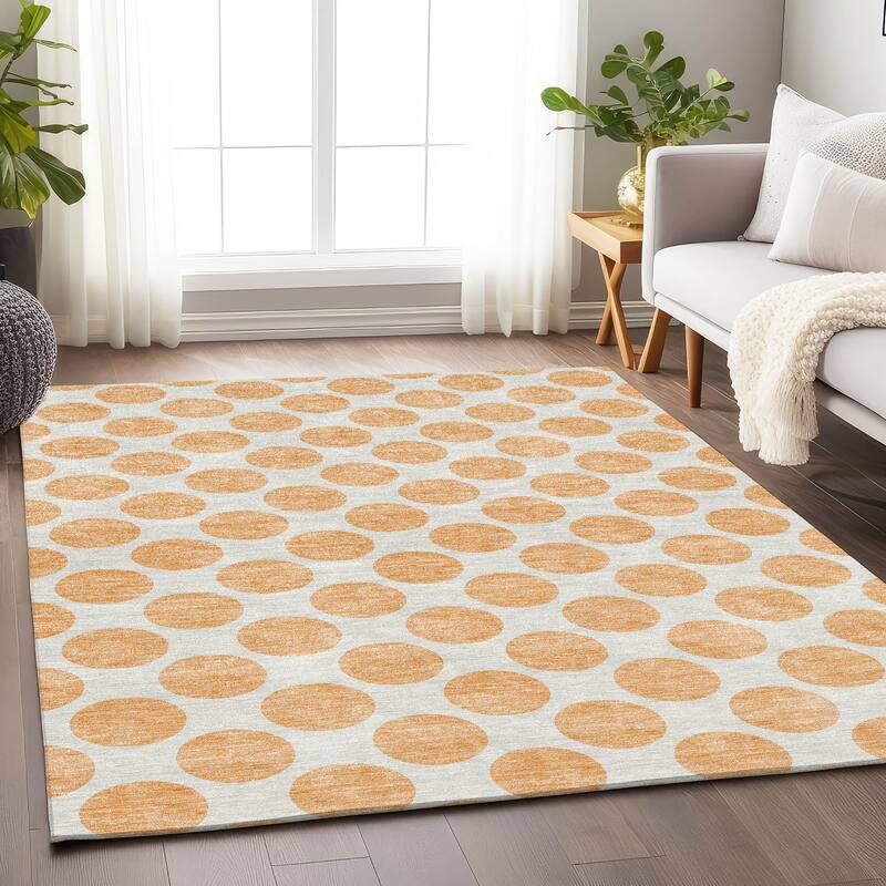 Premium Washable Super Soft Geo Dots Mayfield Rug - Peach - 3' x 5'