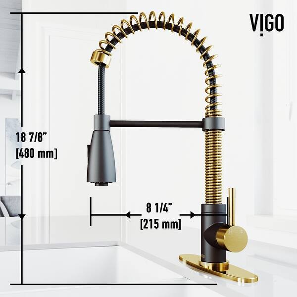 dimension image slide 2 of 10, VIGO Brant Pull-Down Kitchen Faucet