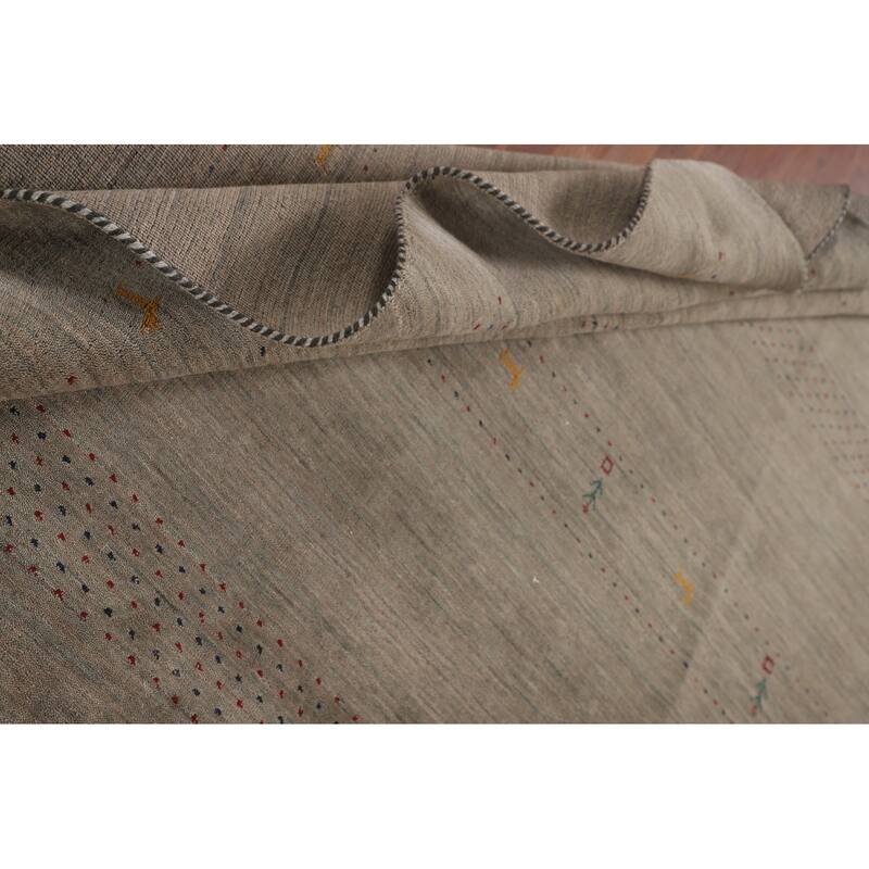 Tribal Gabbeh Indian Area Rug Hand-Knotted Wool Carpet - 7'10"x 9'10"