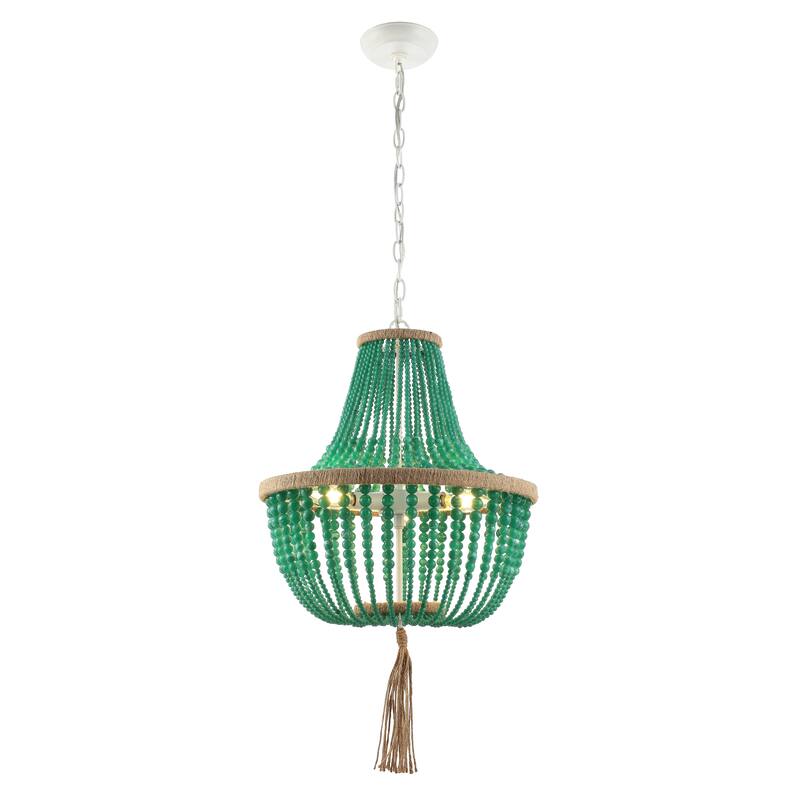 SAFAVIEH Lighting Kaori Adjustable 3-Light Blue Pendant Lamp - 16.5"x16.5"x29.75- 111.75" - 17Wx17Dx112H