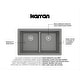 preview thumbnail 52 of 56, Karran Undermount Double Equal Bowl Quartz Kitchen Sink - 32" x 19.5" x 9" - 32" x 19.5" x 9"