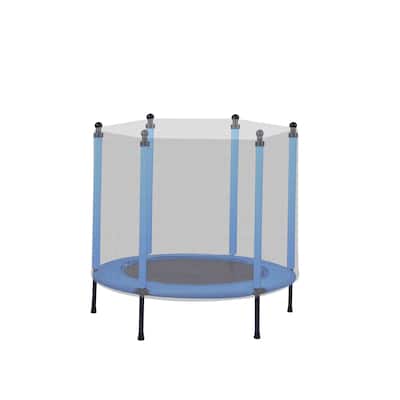 48" Outdoor Round Mini Trampoline for Kids with Safety Enclosure Net and Fully Painted Steel Frame