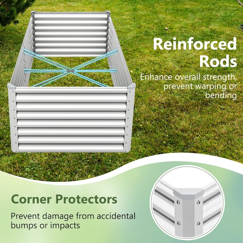Gymax 2 PCS Raised Garden Bed Large Metal Planter Box Kit for