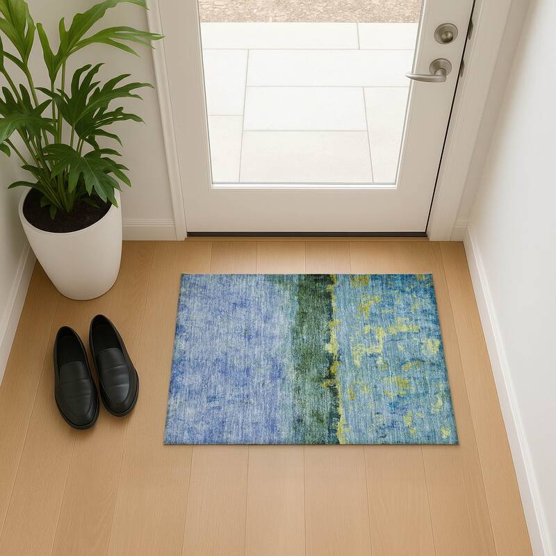 Premium Washable Super Soft Abstract Ombre Mayfield Rug - Blue - 1'8" x 2'6"