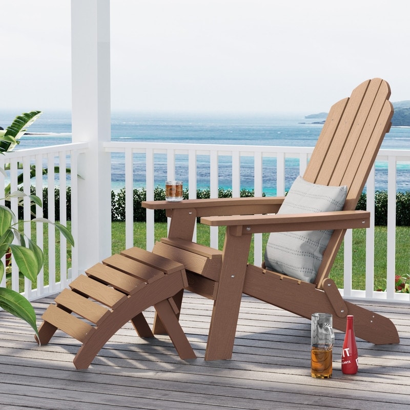 Folding adirondack sale chair with ottoman