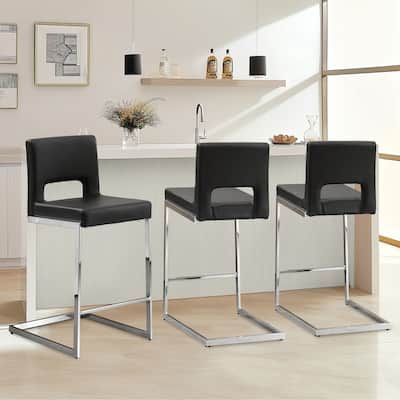 26" Counter Height Bar Stools Set of 2/3 with Metal Frame - 18"W x 23"D x 37.6"H