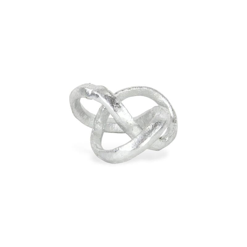 Kompo Black Cast Iron Modern Abstract Infinite Knot Decor - Silver