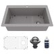 preview thumbnail 46 of 82, Karran Drop-In Quartz 33 in. 1-Hole Single Bowl Kitchen Sink Kit