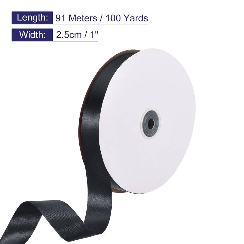 Satin Ribbon, 100 Yards Single Face Polyester Satin Ribbon