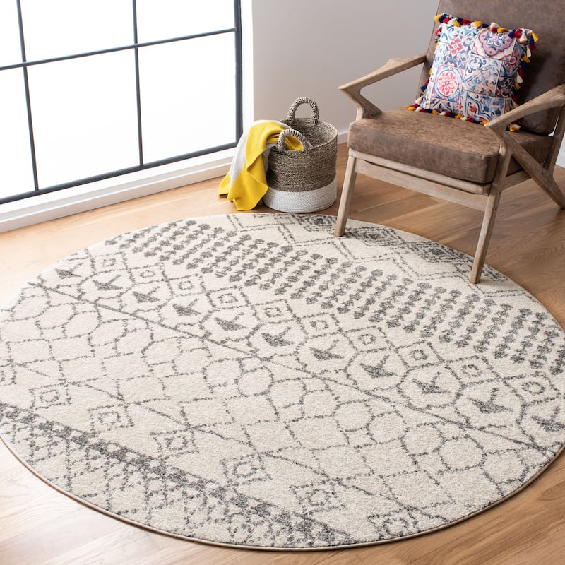 SAFAVIEH Tulum Ethelyn Rustic Moroccan Boho Tribal Rug - 9' Round