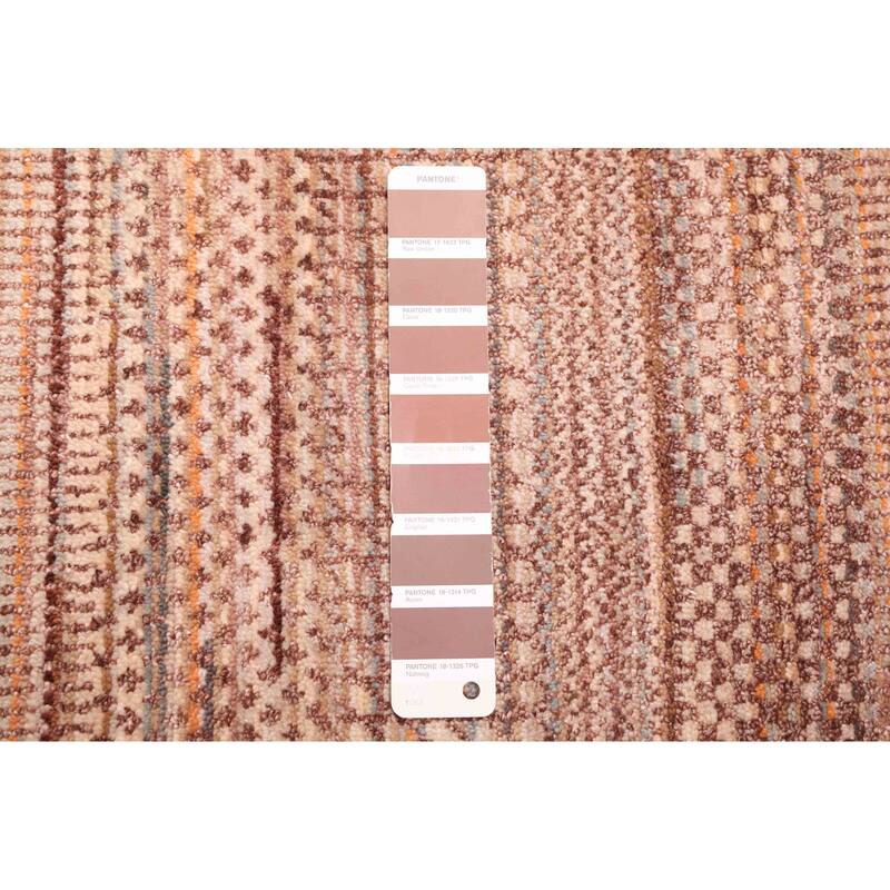 ECARPETGALLERY Hand-knotted Finest Silk Shadow Brown Viscose, Wool Rug - 6'0 x 8'11