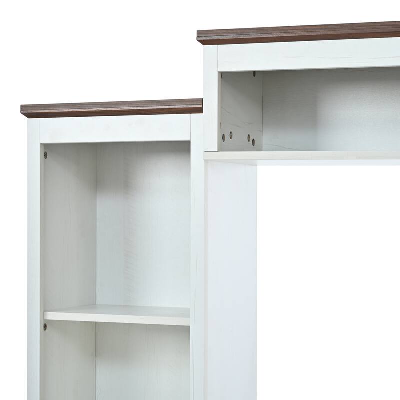 4-Piece Entertainment Center Wall Unit Set with Bridge for TVs Up to 70'', TV Stand W/Adjustable Shelves, Large Media Console