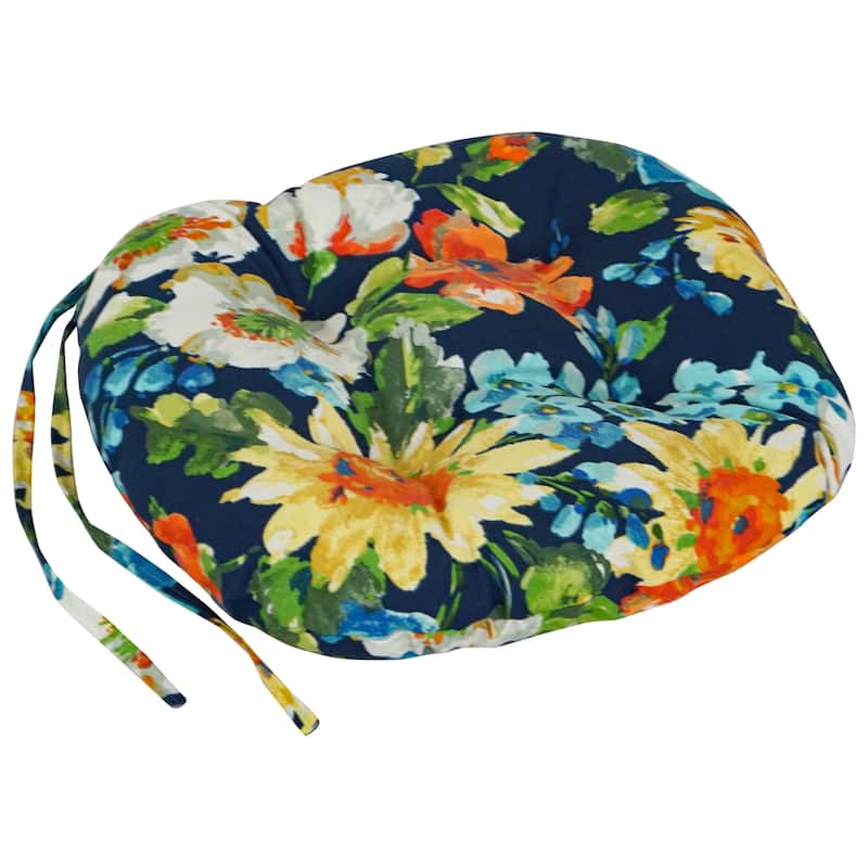 16-inch Round Tufted Indoor/Outdoor Chair Cushions (Set of 4) - 16"
