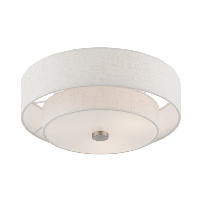 Livex Lighting Claremont 3 Light 15" Wide Semi-Flush Drum Ceiling
