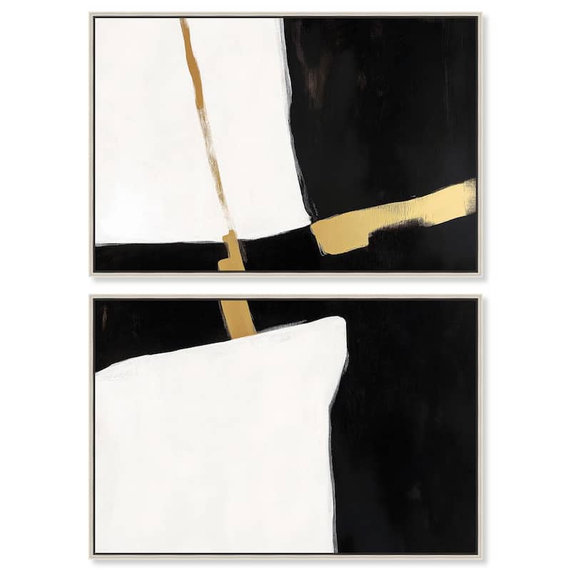Urban Grid II Canvas Set of 2 by Art Remedy - 54" x 36" - Silver